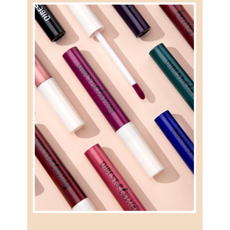 QiBest Non-Stick Lip Glaze Matte Matte Liquid Lipstick Non-Fading Lip Gloss