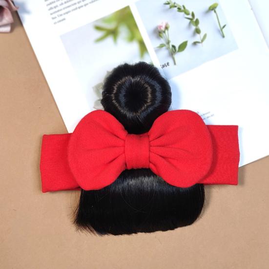 Baby Wig Hair Band Bowknot Decor Easy to Wear Elastic Hair