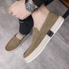 Men Loafers Shoes Summer Shoes Man New Fashion Canvas Footwear Soft Flat Comfy Flock Suede Leather Men Casual Vulcanized Shoes