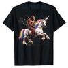 Bigfoot Riding Unicorn Funny Men Women Sasquatch Vintage T-Shirt Y2k Hunting, Camping, Hiking Graphic Saying Tee Novelty Apparel