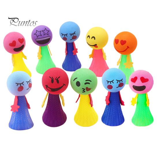 

10 шт., пружинная игрушка-прыгун, пресс для детей, прыгающий мультяшный мяч, пусковая установка, игра для малышей, мальчиков и девочек, сувениры для вечеринок в детском саду, подарочные пакеты, наполнители C