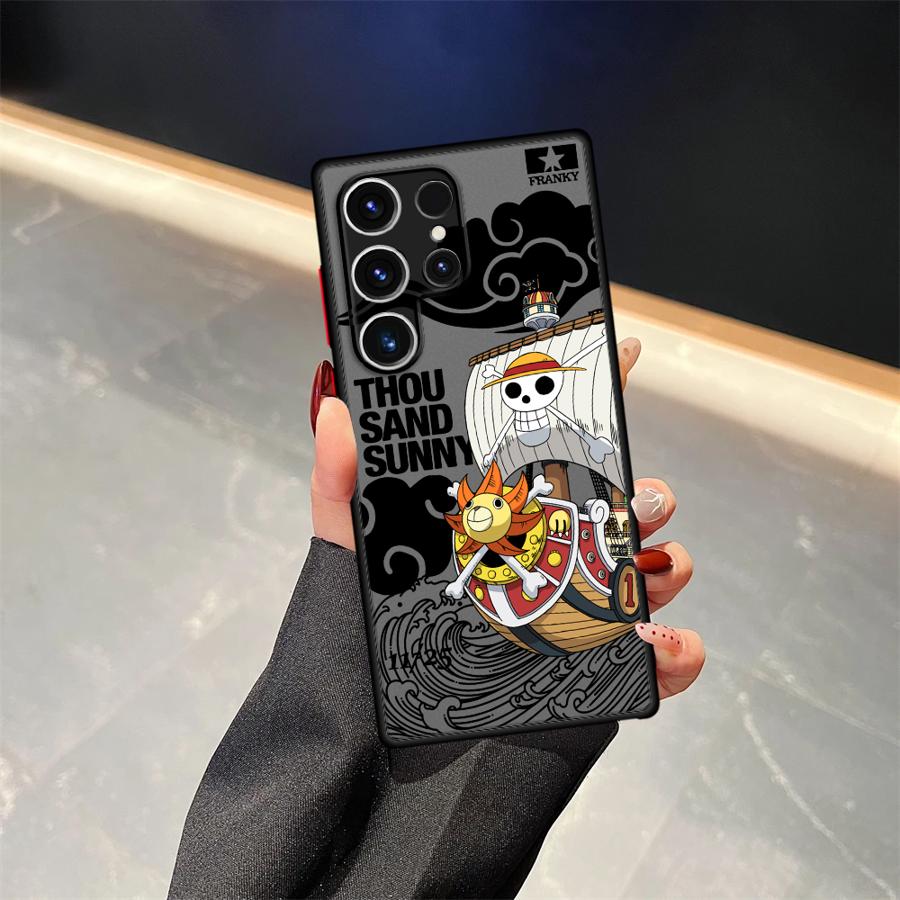 Custodia Logo Anime One Piece per Samsung Galaxy S25 Ultra Note 20 Ultra 10+ S21 S23 FE S24 Plus S26 S20 FE S22 Funda Retro Telefono