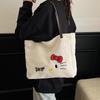 Plush Cartoon Embroidered Shoulder Tote - Women's Large Capacity Autumn/Winter Handbag