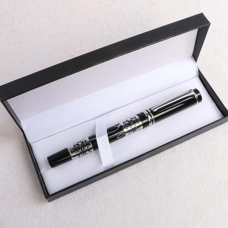 Chinese Enterprises Supply Iridium Nib Acrylic Metal Gifts Pen Leather Gift Box Set Business Signature Pen Ballpoint Pen