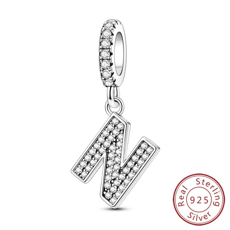 New Charms Beads Pendants Copper 26 Letters A-Z Alphabet Diy Name Beads Fit Original Bracelet Women Jewelry Making