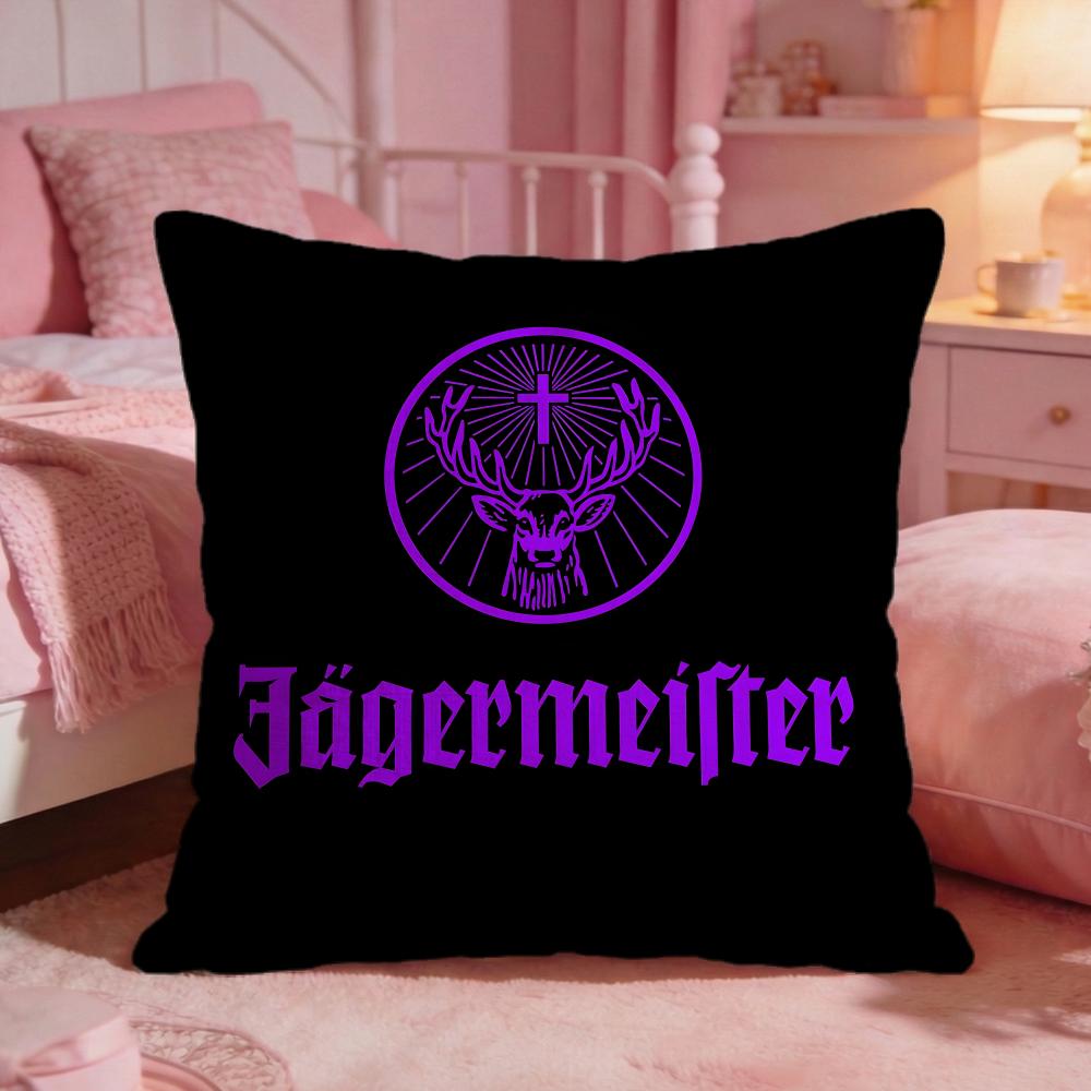 JJagermeisters Brand Logo Cushion Cover Premium Comfort Reversible Pillow Cove Two In One Design For Any Room  Car Interior