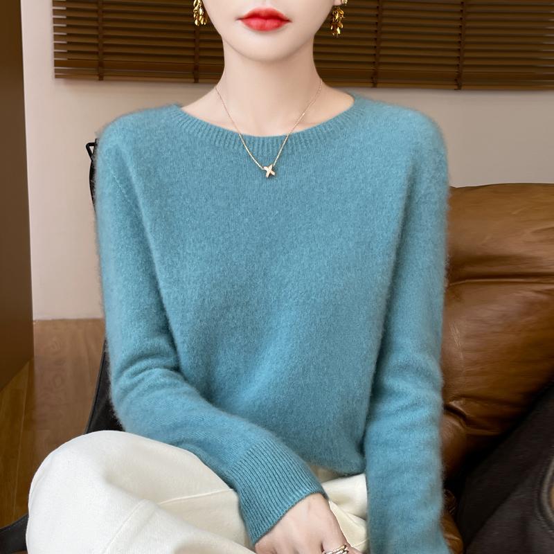 Women's Cashmere Sweater Qinghe Cashmere 30% Cashmere 70% Wool Autumn and Winter Pullover Warm and Fashionable