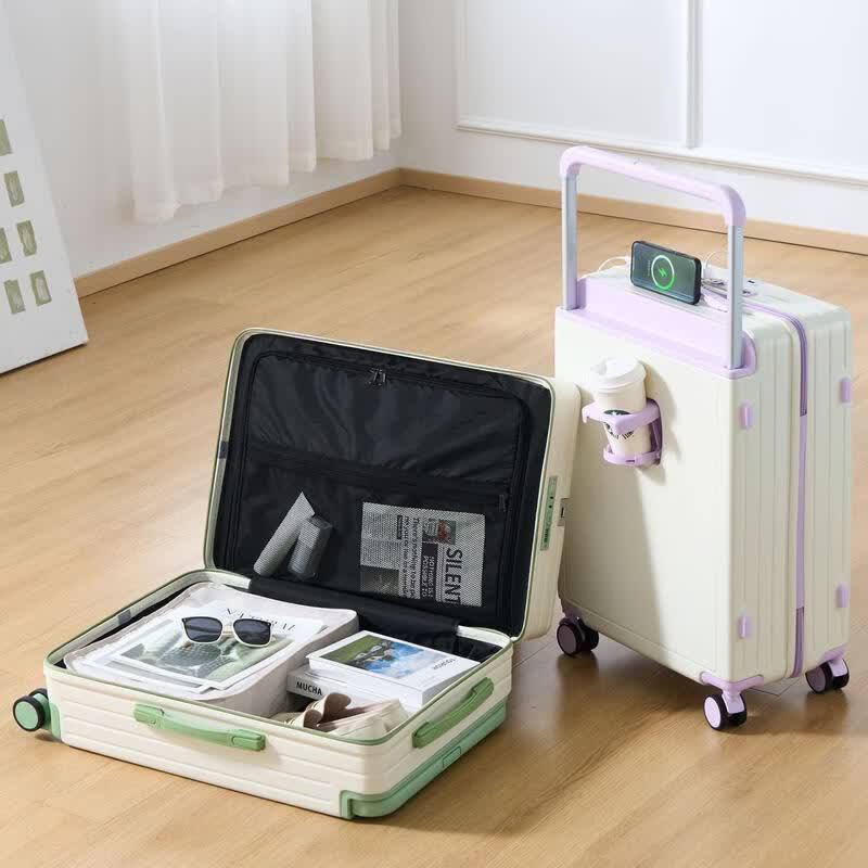 JOURHEY SHI Multi-functional Silent Spinner Luggage with Wide Handle