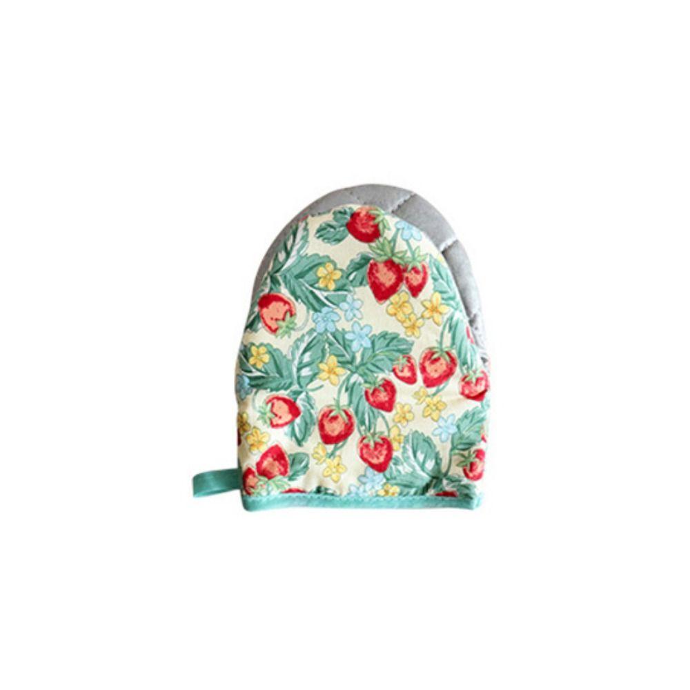 

Floral Pattern Dish Bowl Mat Anti-scalding Kitchen Oven Mitts Microwave Gloves Cooking red&green-Style A