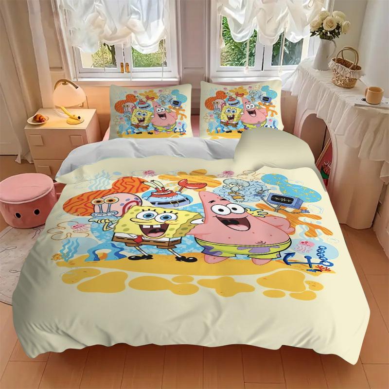 SpongeBob SquarePants Adventure Bedding Set - 3 Piece Comforter Cover Gift for Bedroom,Includes No InsertB123