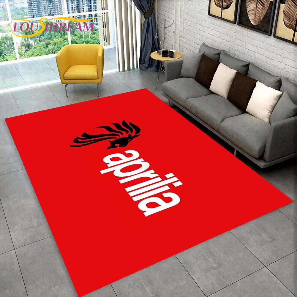 Tappeto con logo HD Aprilia Racing per moto per casa, soggiorno, camera da letto, divano, zerbino decorativo, tappeto per bambini antiscivolo per pavimento 3D