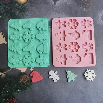 12 Christmas Snowflake Hat Chocolate Silicone Mold Inserts Candle Fondant Cookie Mold Jelly Pudding Mold