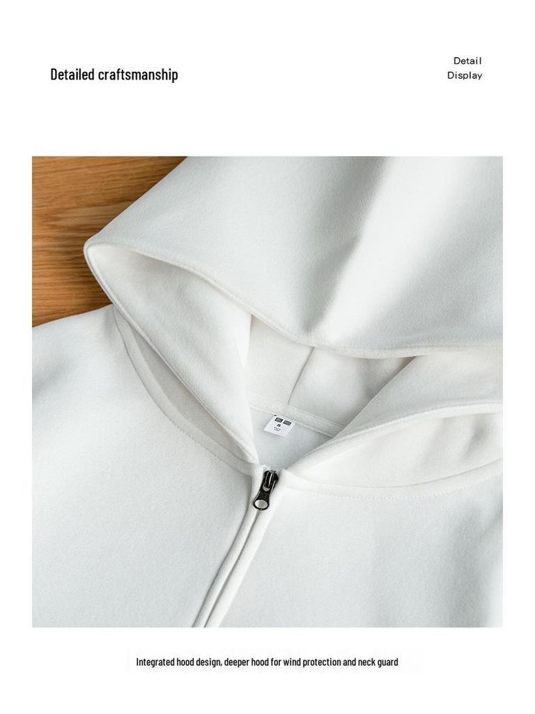 European American Loose Knit Zip-Up Hooded Cardigan - Casual Autumn/Winter Jacket for Couples