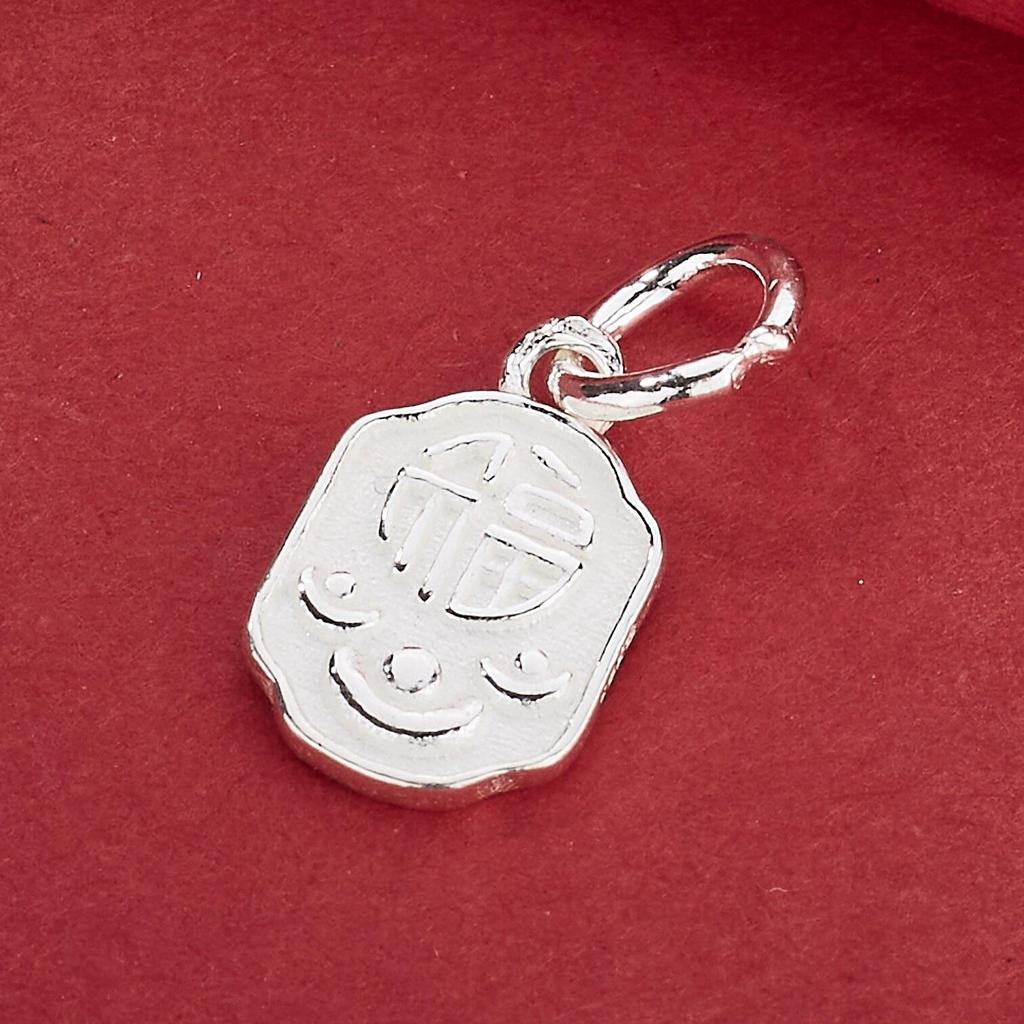 S925 Sterling Silver Fu Character Pendant & Yuanbao Charm for DIY Bracelets