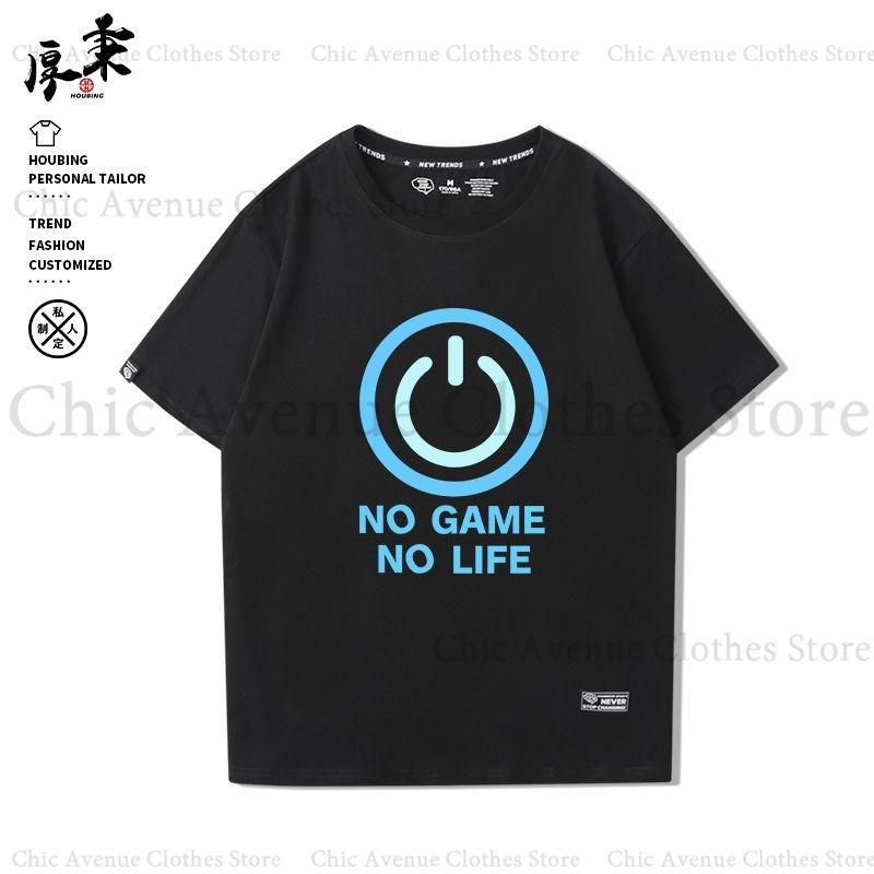 Anime NO GAME NO LIFE Series Print Tshirt for Unisex Women Cotton Tshirt Summer Tops Short Sleeve Tee Daily Clothes Casual T Shirt