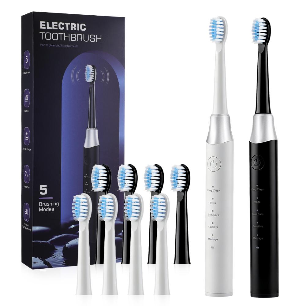 5 Modes Electric Toothbrush, IPX7 Waterproof with Smart Timer for Teeth Whitening and Plaque Removal Oral Teeth Care