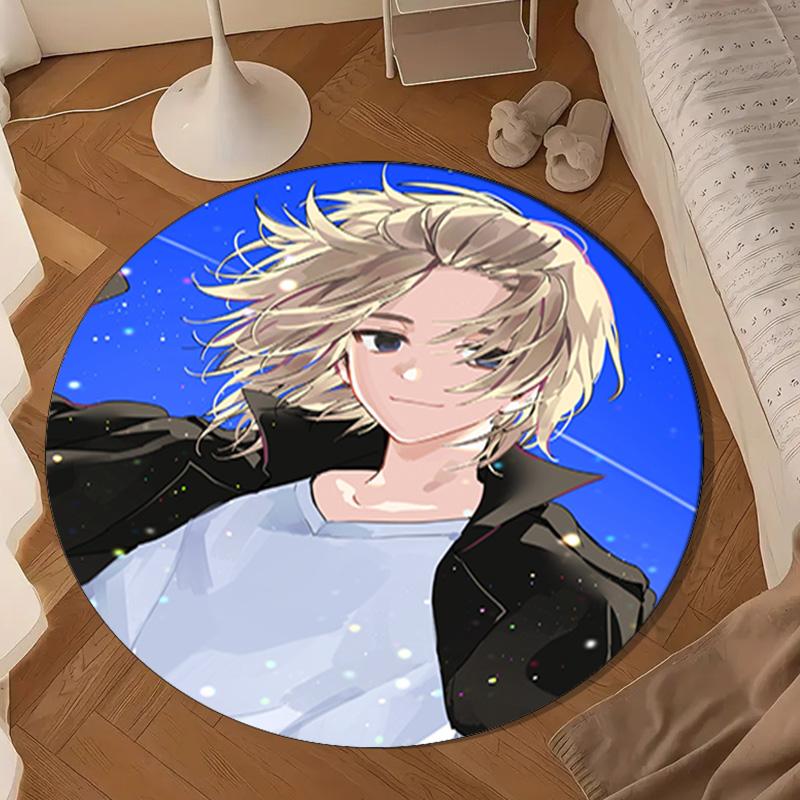 Tokyo Anime Round Rug for Livingroom,Bedroom, Palyroom, Chair Rug, Area Rug, Circle Carpet, Large Size Fan Christmas Gift