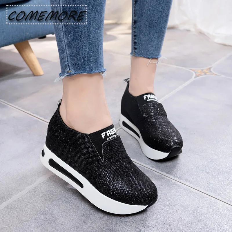 Neue Mode Damen Plateau Schuhe mit Lässigen Eleganten Hohen Absätzen Damen Bequeme Slipper Chunky Sneaker Frühling Herbst