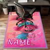 Custom Trolls Mat Personalized Name, Polyester Washable Indoor Entryway Rug, Gift for Christmas, Easter, Thanksgiving Day