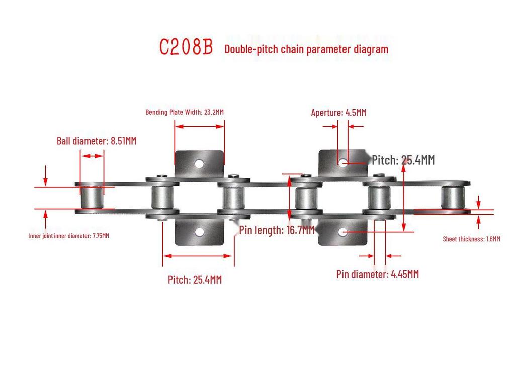 10A32A Single/Double Hole Double Pitch Small Roller Transfer Chain