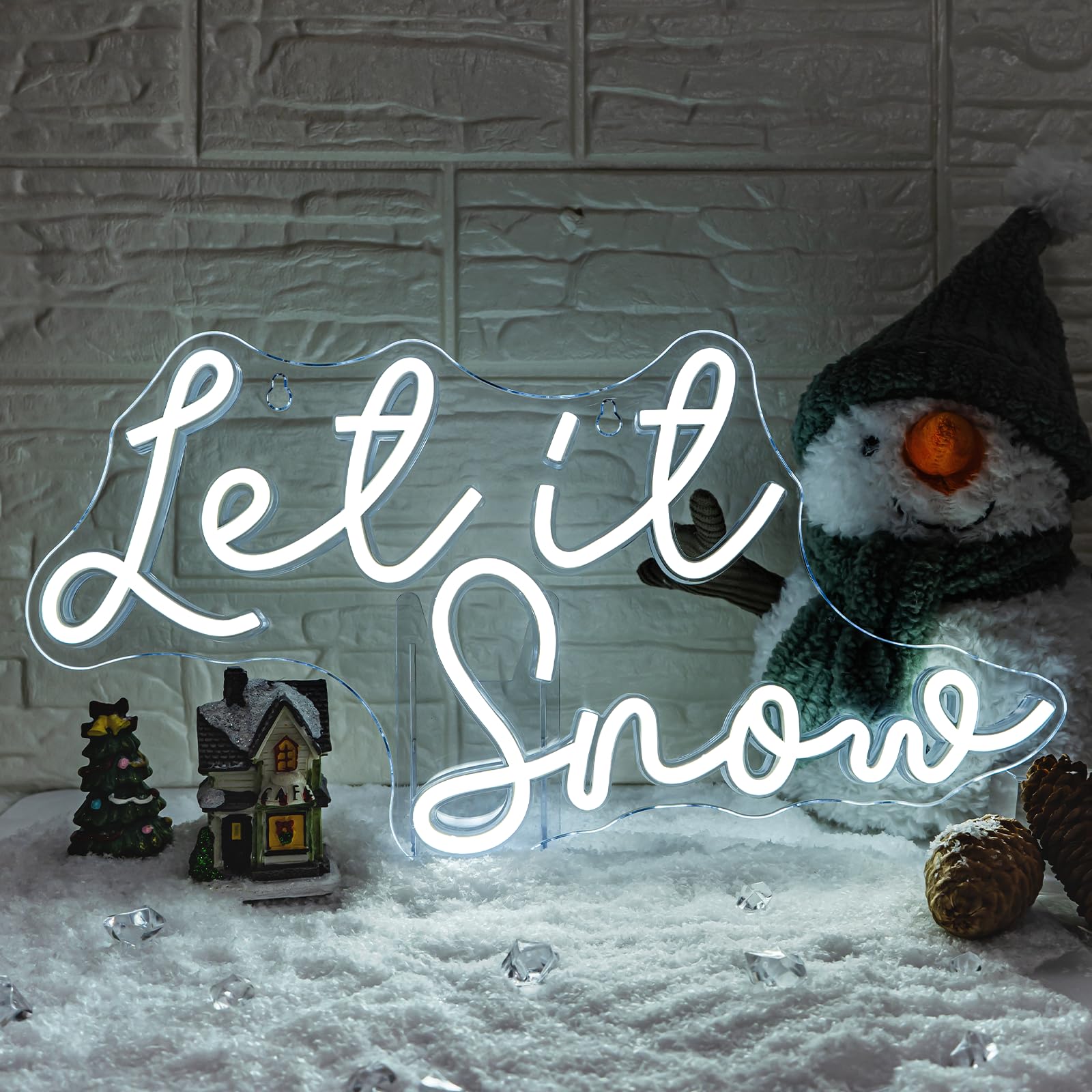 

Неоновые вывески Let It Snow для декора стен Светодиодные огни для бара, вечеринки, комнаты, магазина Зимнее окно Декор спальни Рождественские подарки