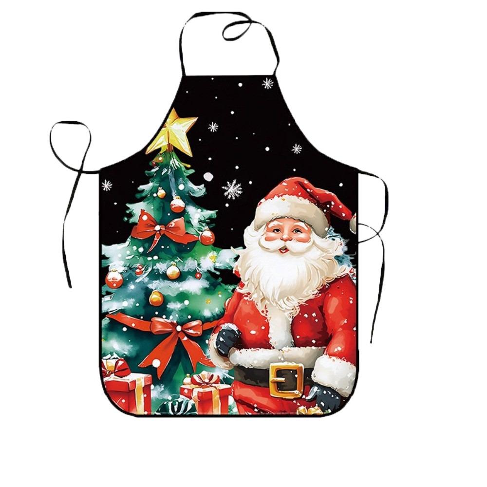 Snowman Christmas Santa Claus Apron Reindeer Waterproof Waist Apron Xmas Tree Stain-Resistant Kitchen Baking Apron Kitchen
