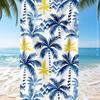 Gradient Color Palm Leaf Hot Summer Days Letter Print Quick Dry Microfiber Beach Towel Large Holiday Towel