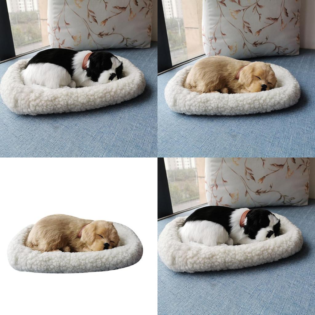 Breathing Faux Fur Dog Figurine Modern Home Decor With Soft Material For Photography Props