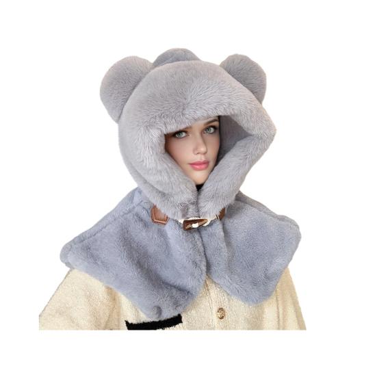 Women Hat Knitted Windproof Warm Elastic Solid Color Thermal Winter Hat Hiking Outings Traveling Shopping Daily Wear