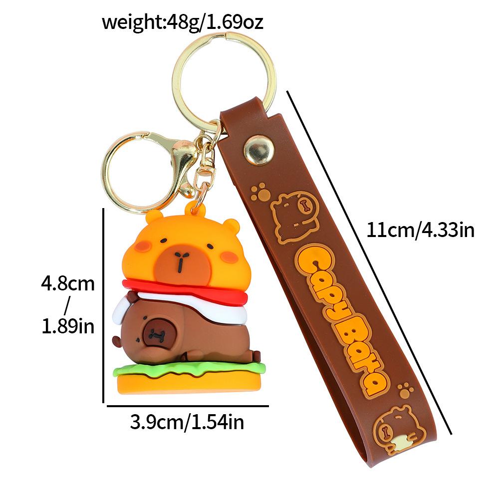 Creative Cute Capybara Keychains For Car Keychain Anime Cartoon Capibala Pendant Women Doll Keyring Charm Holiday Gifts Jewelry