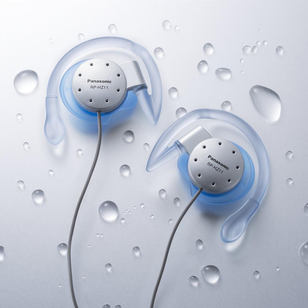 Panasonic open for silver on-ear headphones, over-the-ear type, drip-proof, sports, RP-HZ11-S