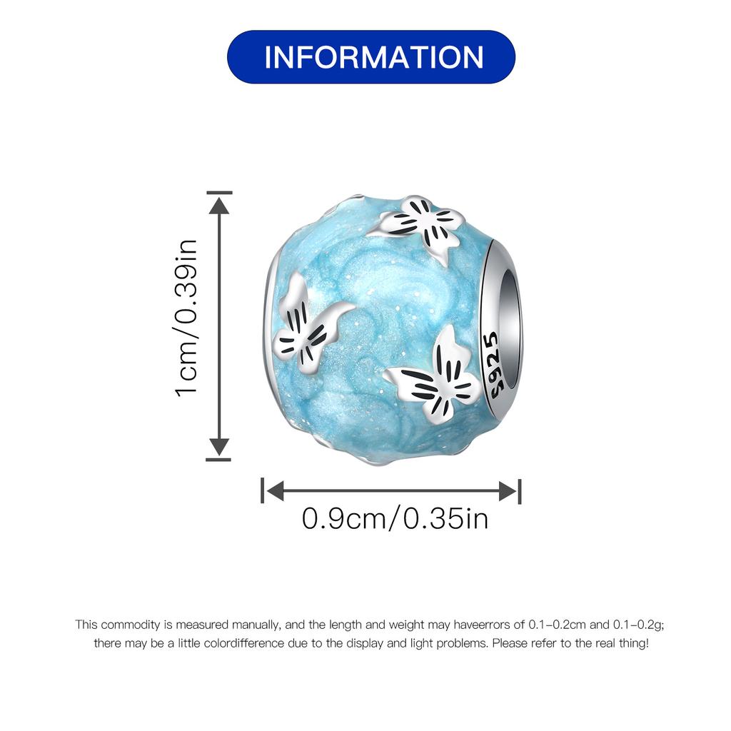 Authentic Copper Charm Bead Charms Luxury Blue Butterfly Bead Charms Compatible With Bracelets Diy Women Making Delicate Gift Jewellery