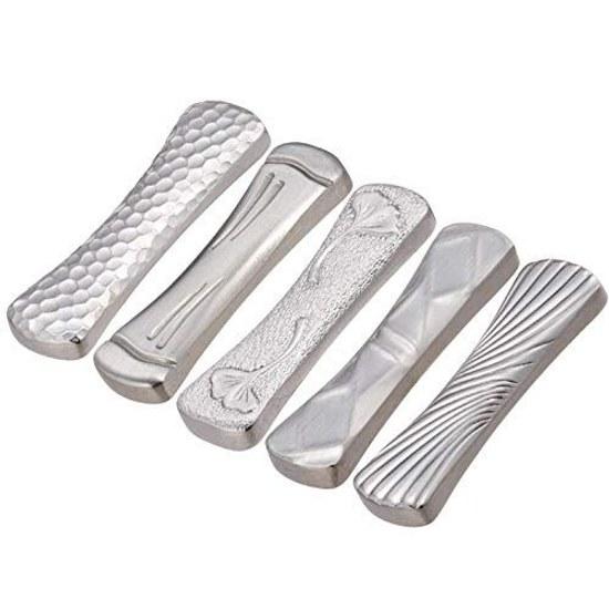 Nagao Tsubame Sanjo Chopstick Rest Knife 5-Piece Set 5.2cm Hammered Bamboo Ginkgo Crystal Twist Made Japan