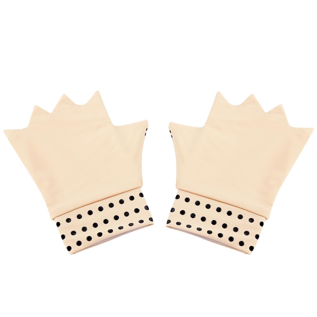 1 Pair Fingerless Gloves Unisex Nylon Compression Gloves Breathable for Daily Living Nude