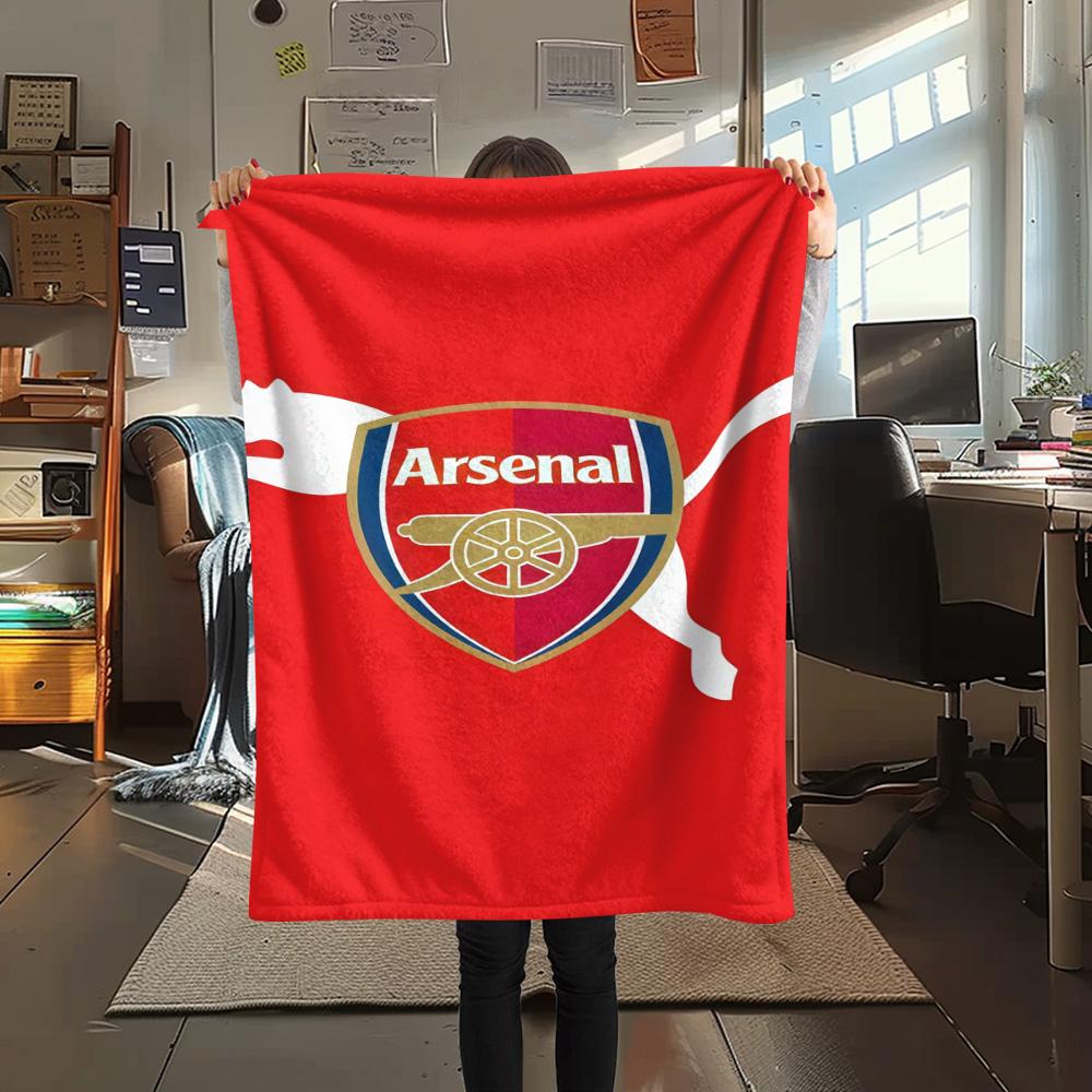 Arsena Team Logo Print FlAannel Blanket, High Quality Comfortable for All Seasons, Home Decor, Warmth and Comfort