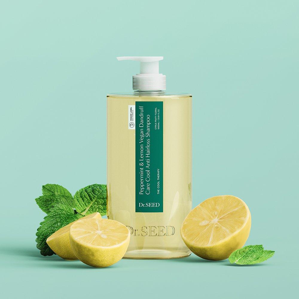 [DR.SEED] Peppermint & Lemon Vegan Dandruff Care Cool Anti-Hair Loss Shampoo Large Capacity 1L