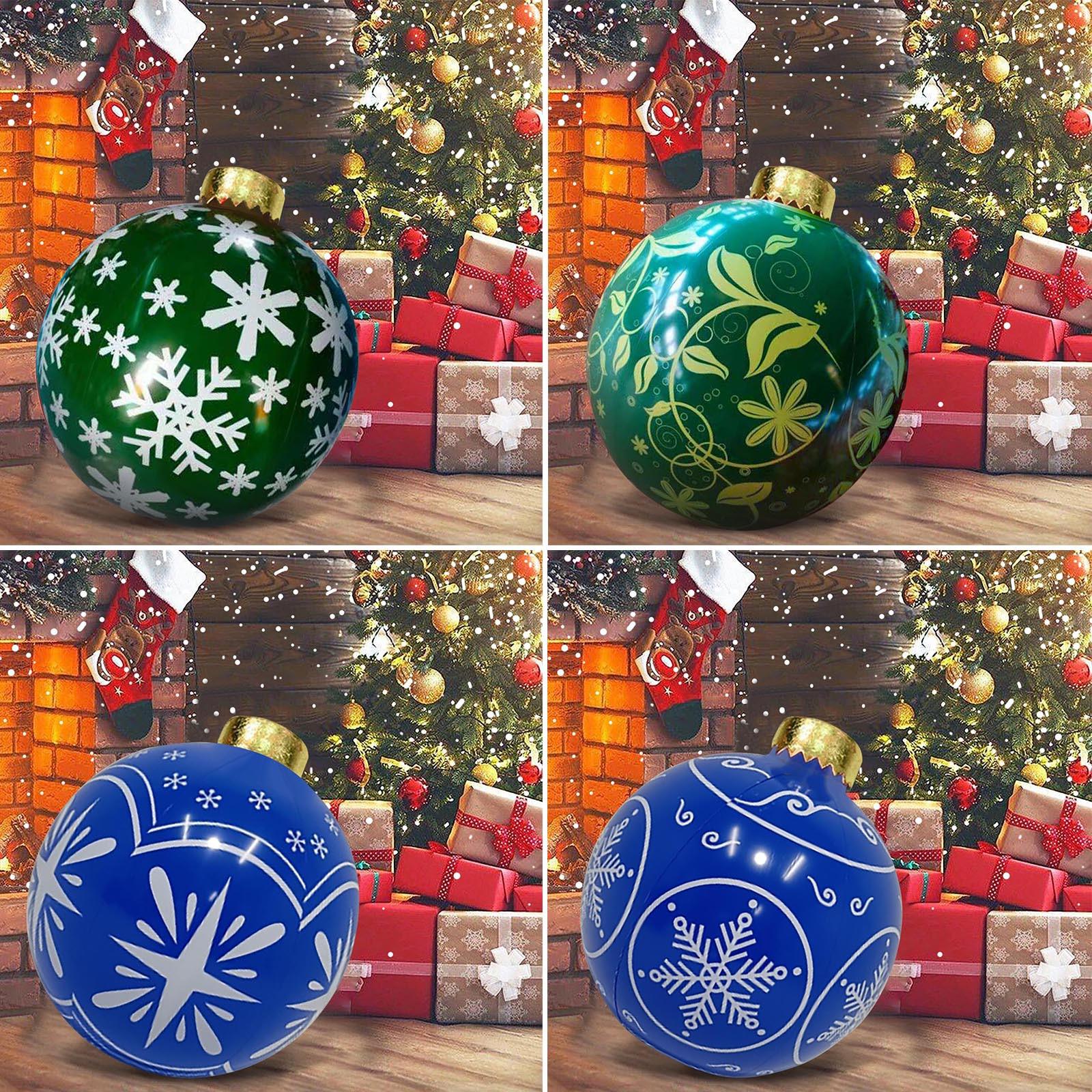 

Christmas Decors Ball 24 Inch Decoration Ball Outdoor Christmas PVC Inflatable Decorated Ball For Home Christmas Decor