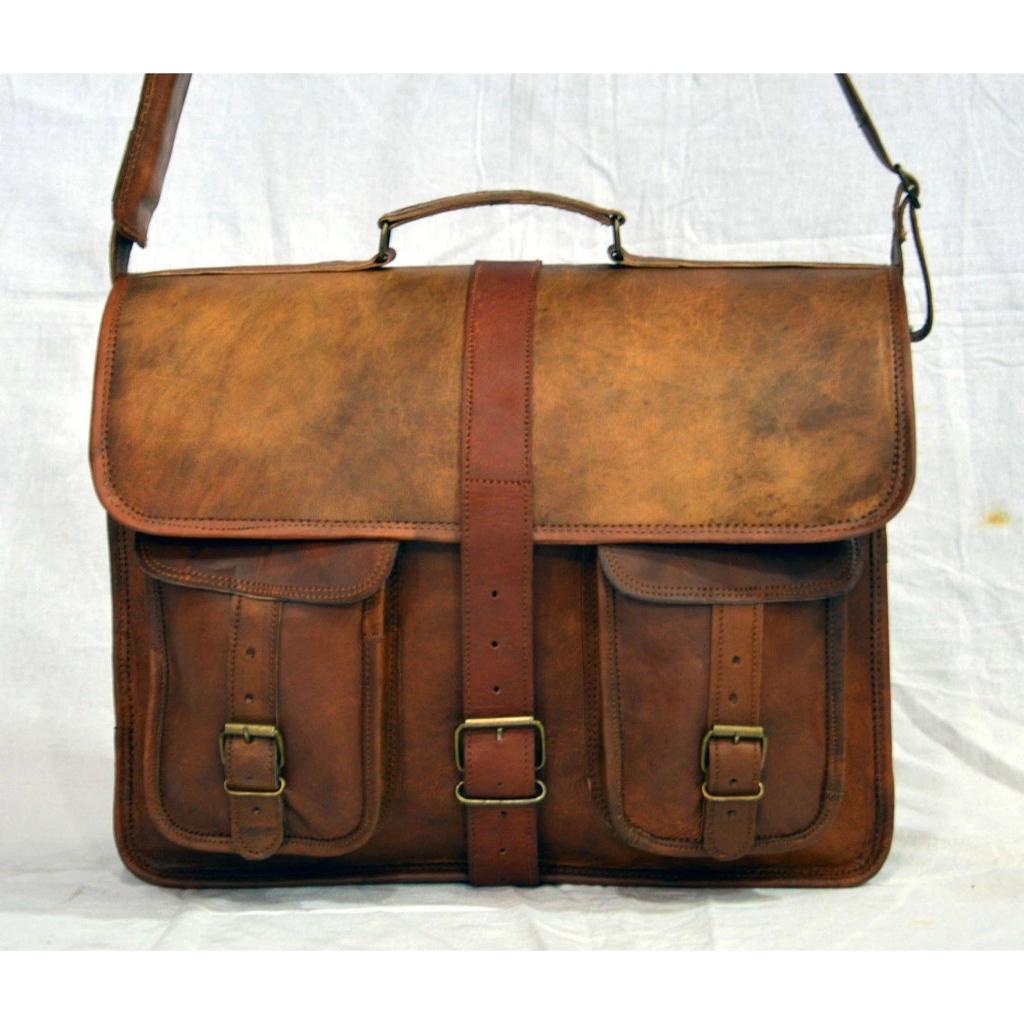 Vintage genuine leather men messenger bag man briefcase laptop shoulder bag