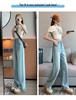 Tencel Soft Denim High Waist Nostalgic Blue Wide Leg Women's Jeans, Summer 2025