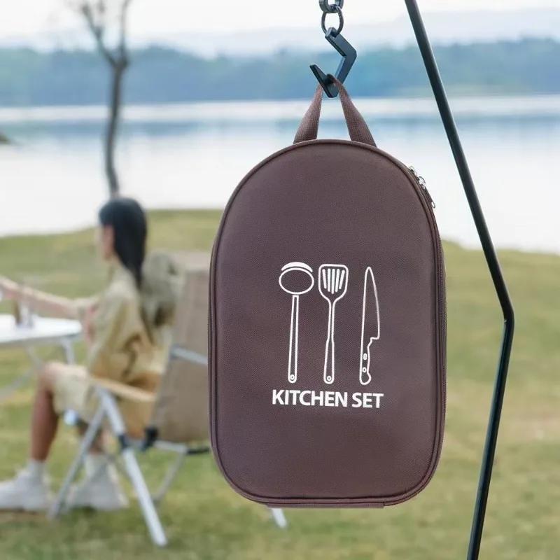 Expandable Hanging Bag for Outside Picnic - Perfect for Organizing Cookware and Cutlery Strong Strong Strong Strong