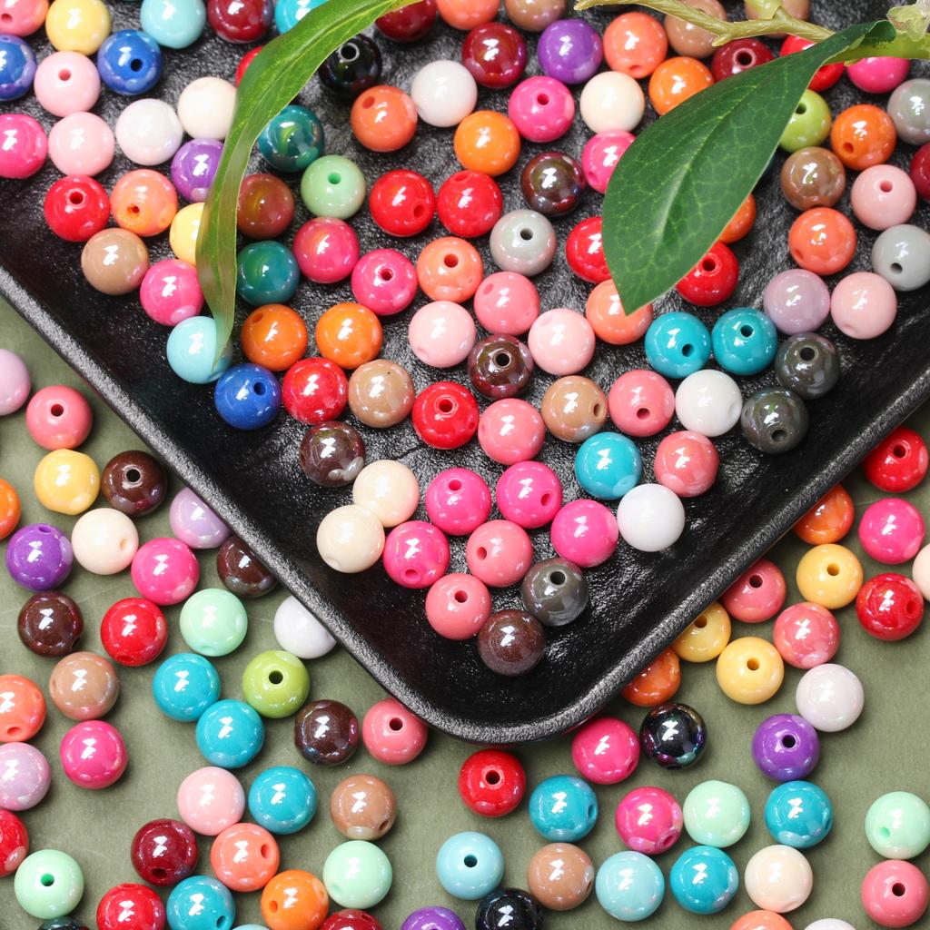 Jewelry Making Acrylic Loose Beads 20Pcs 10mm Pendant Necklace Bracelet Wholesale DIY For Glossy