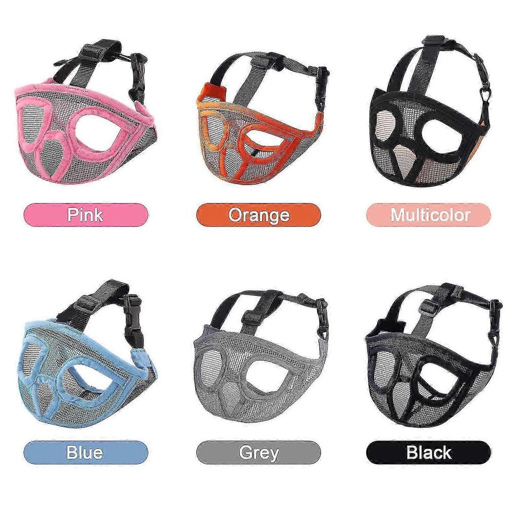 Short Snout Dog Muzzle Bulldog Muzzle Drinkable Adjustable Breathable Mesh for Training Biting Barking less