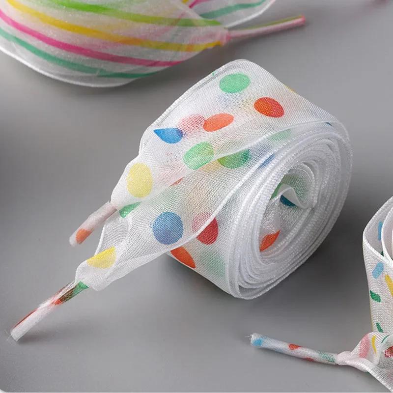 2.5CM Width 80CM/100CM/120CM Length Transparent Shoelace for Women Girl Color Flat Shoelaces Printing Leopard Yarn Shoe Laces