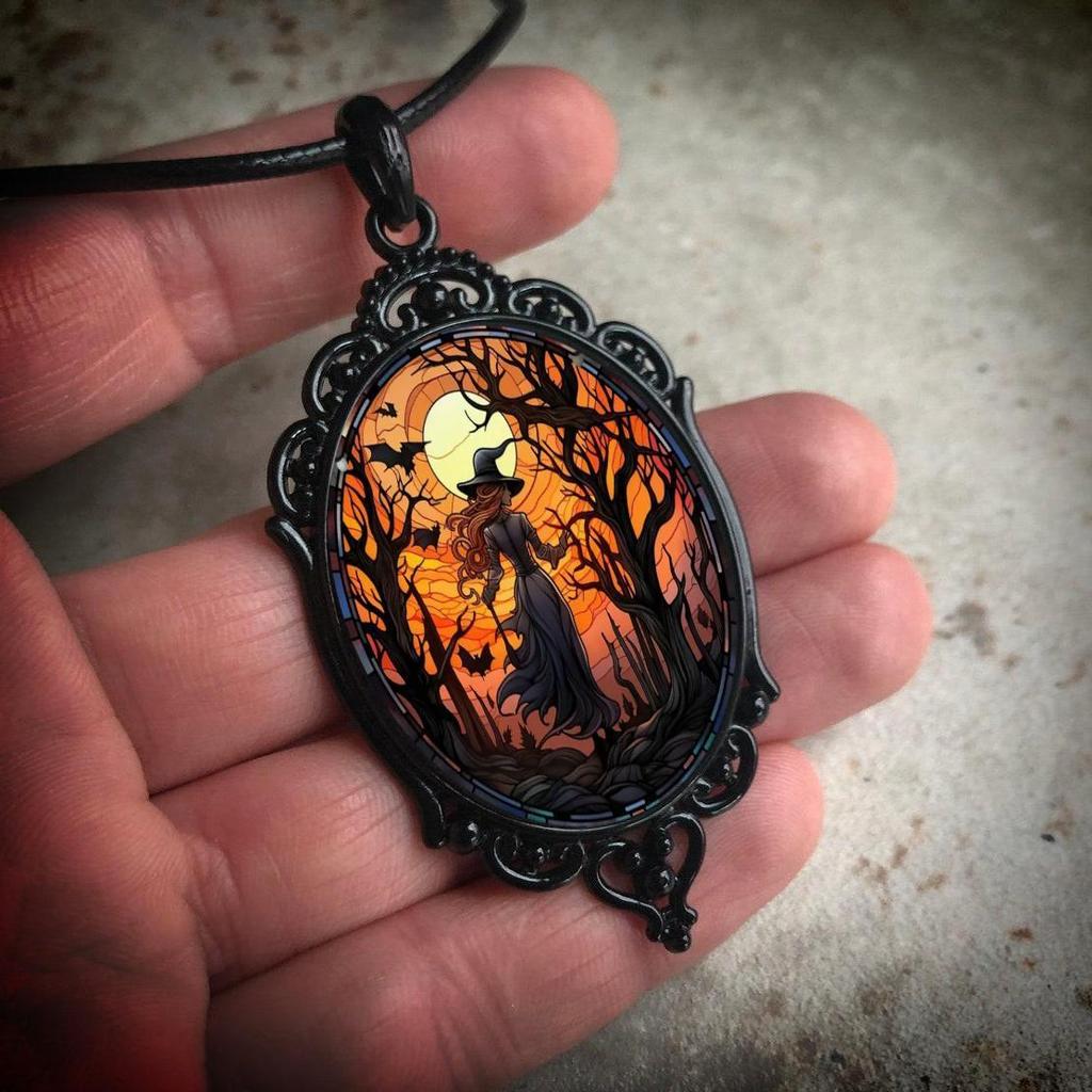 Gothic Vampire Halloween Wizard Halskjede Kvinner Menn Mote Pagan Witch Smykker Tilbehør Gave Halskjede