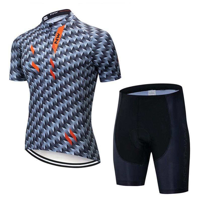 Men Women Cycling Jersey Set Short Sleeve Breathable Quick Dry Compression Fit Bike Wear