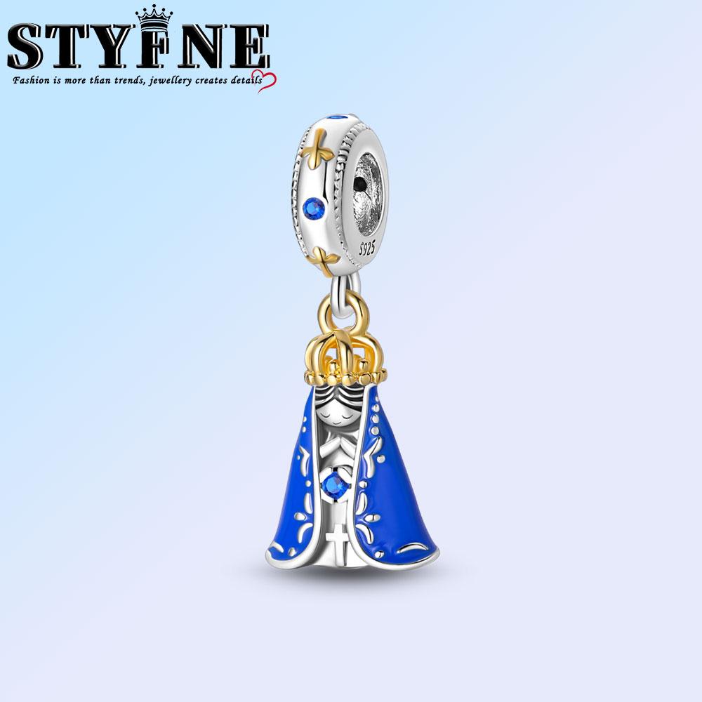 Copper Nossa Senhora Aparecida Dangle Cross Charms Pendants Fit Original Bracelets Diy Jewelry For Women