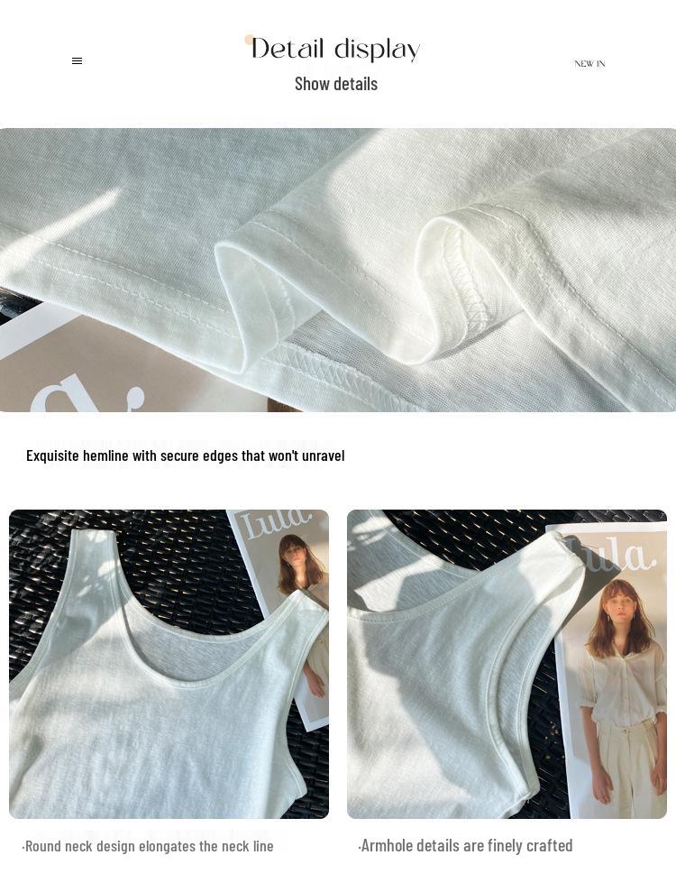 Women's Yellow Cotton-Linen Camisole: 2025 Summer Sleeveless Vest, Loose Fit Slimming Base Layer Top