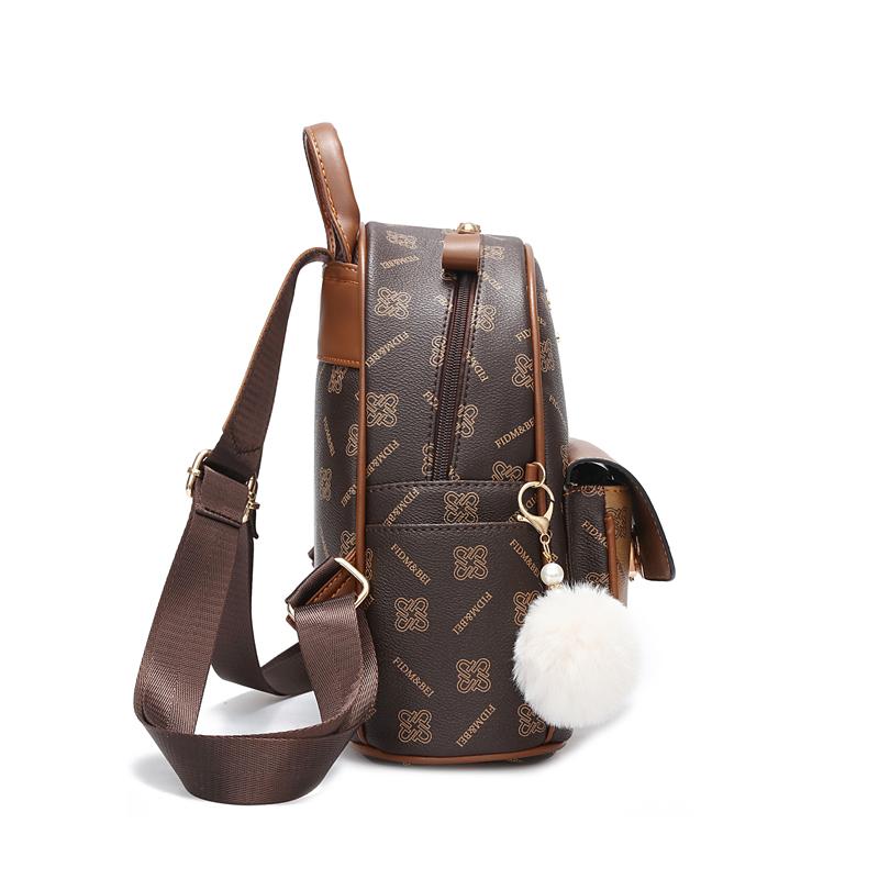 Chic Vintage Printed Ladies' Backpack  Delicate Bag  Soft Texture  Versatile Shopping  Fashion