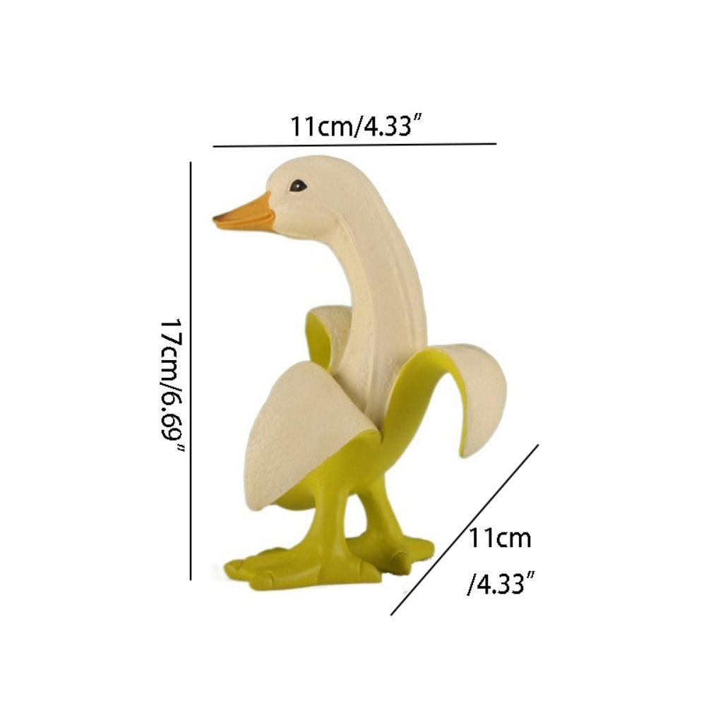 Cute Banana Duck Figurines Resin Animal Ornaments Fashion Cartoon Banana Duck  Birthday Gift