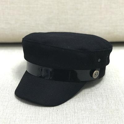 Keine Rückgabe oder Umtausch für Ausverkaufsflache Kappe für Herren und Damen Schwarzer Matrosenhut Helle Lederkappe Baskenmütze Lässig